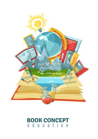 Open Book Education Concept Abstract Composition  vector