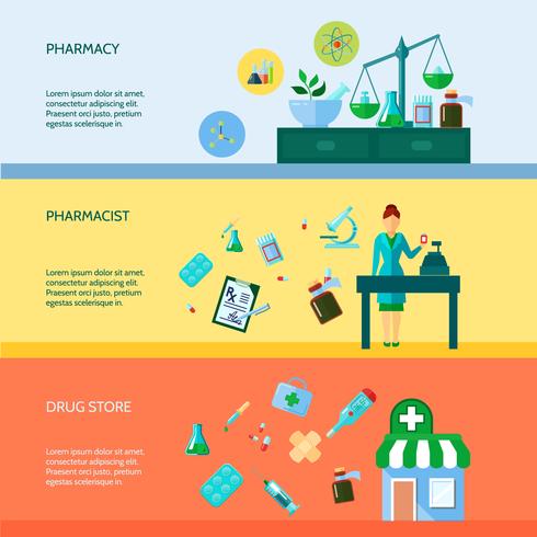 Pharmacist Banner Set vector