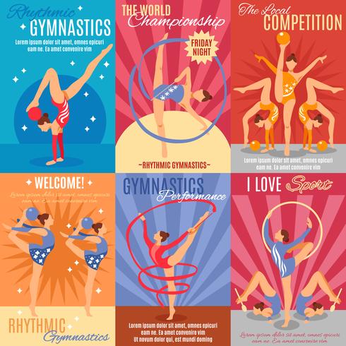 Collection Of Rhythmic Gymnastics Posters  vector