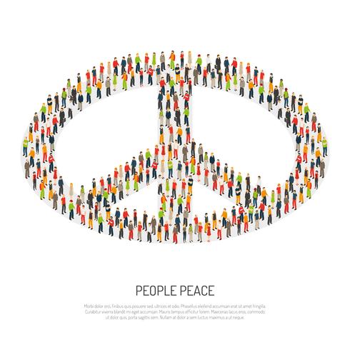 Cartel de la paz de la gente vector