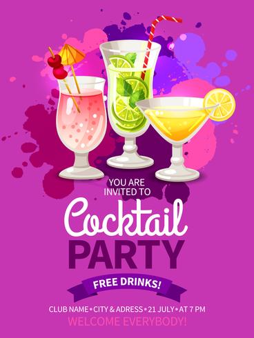 Cocktails Party Flyers vector