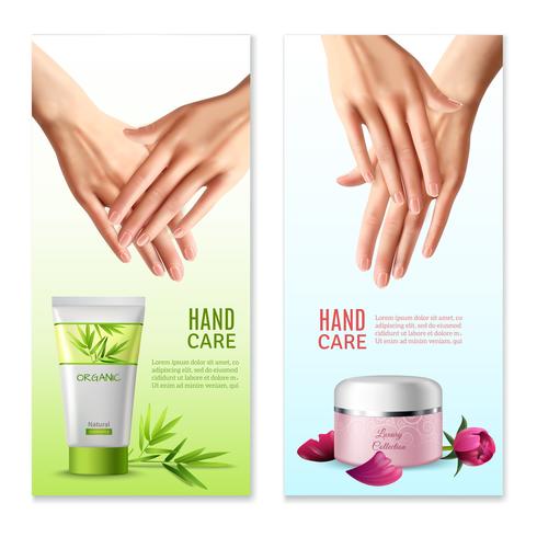 Natural Hand Cream 2 Realistic Banners  vector