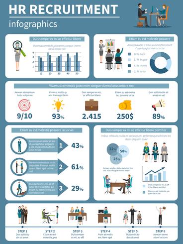 Reclutamiento HR personas infografía vector