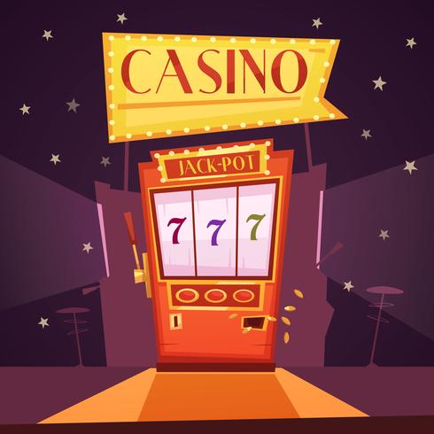 Ilustración de dibujos animados retro de casino vector