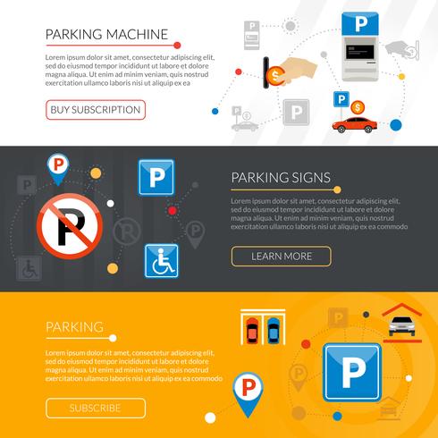 Parking Banners Set vector