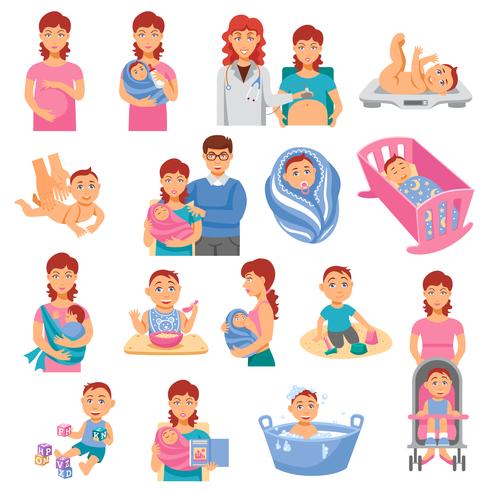 Parents Icons Set  vector