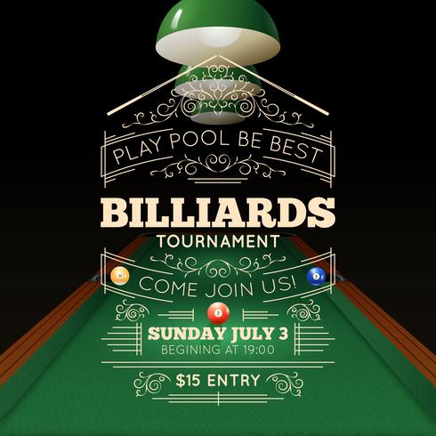 Billiards Poster Illustration  vector