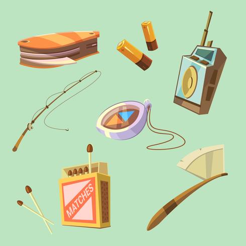 Hiking Equipment Set  vector