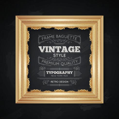 Vintage Frame Typography Illustration  vector