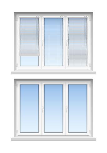 Ventanas de plástico persianas 2 iconos realistas vector