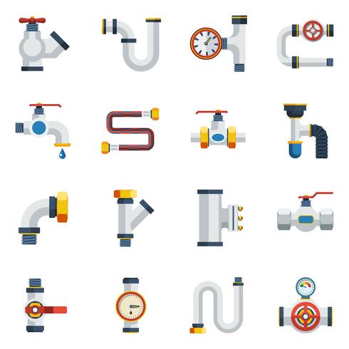 Pipes Icons Set vector