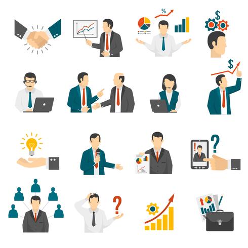 .Business Training  Consulting Service Icons Set. vector