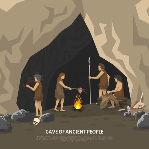 Ilustración de la cueva prehistórica vector