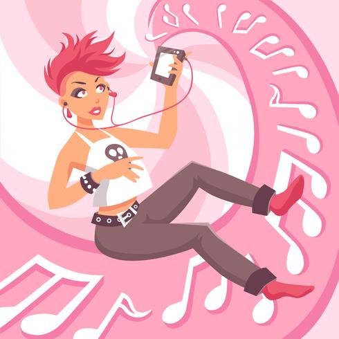 Music Girl Illustration  vector