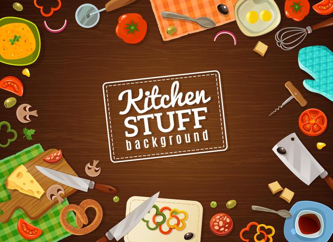 Cooking Background With Kitchen Stuff vector