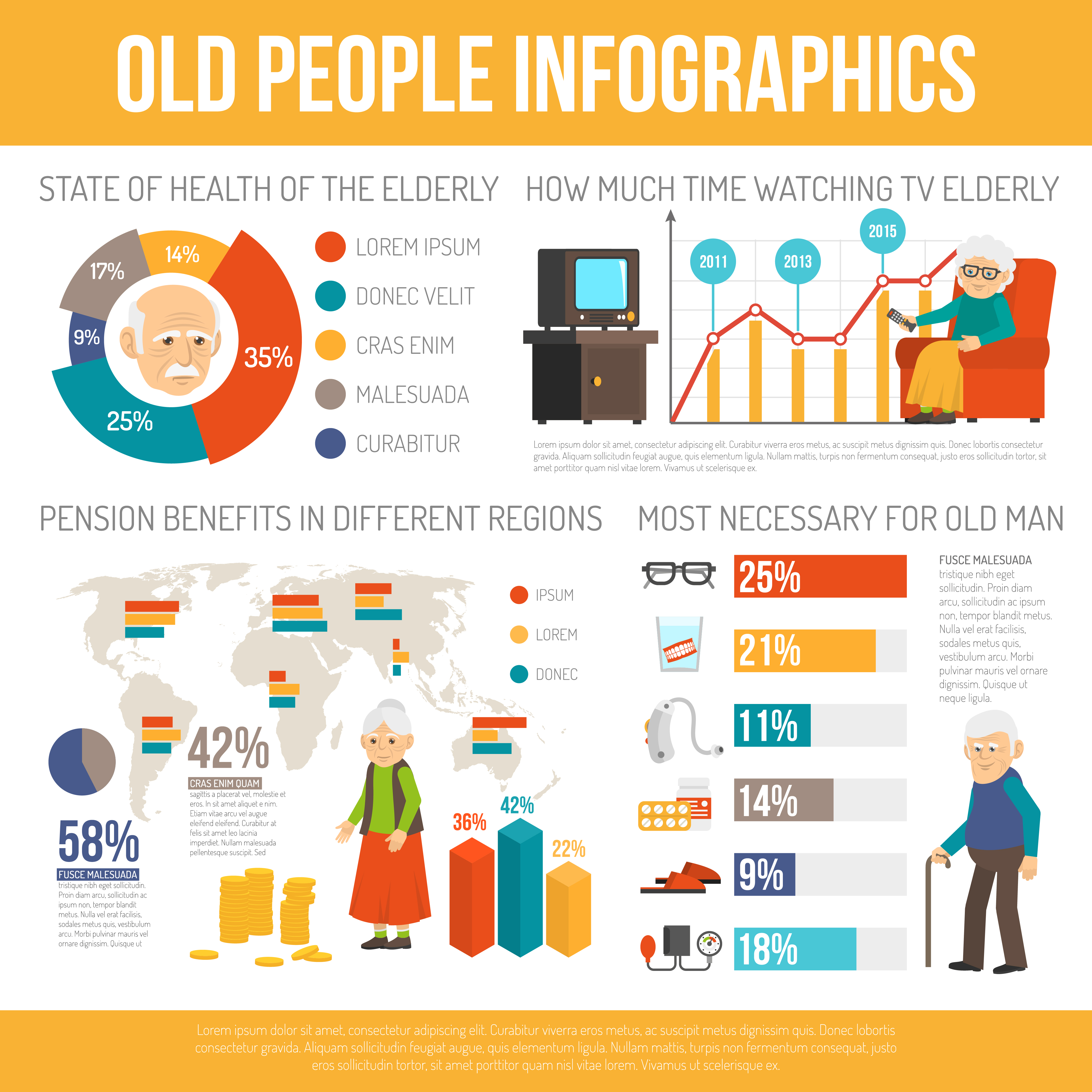 Aging People Life Flat Infographic Banner 477944 Vector Art at Vecteezy
