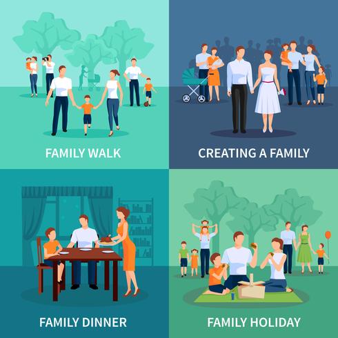 Family Concept Icons Set  vector