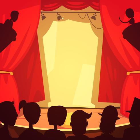 Ilustración de escena de teatro vector