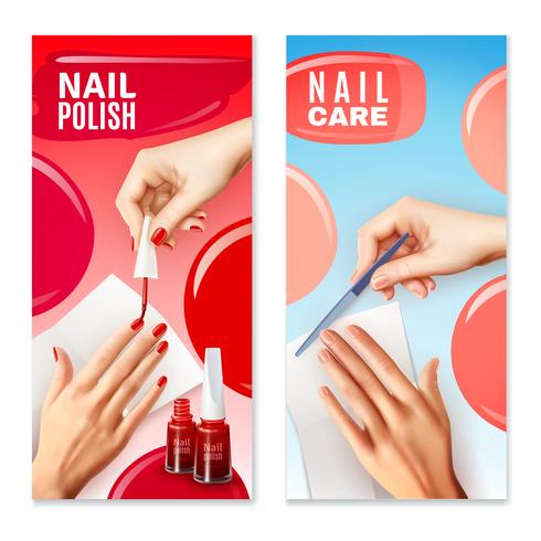 Nail Care Polish 2 Banners Set  vector