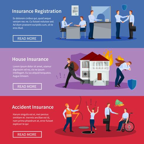 Personal And House Insurance Banners Set  vector