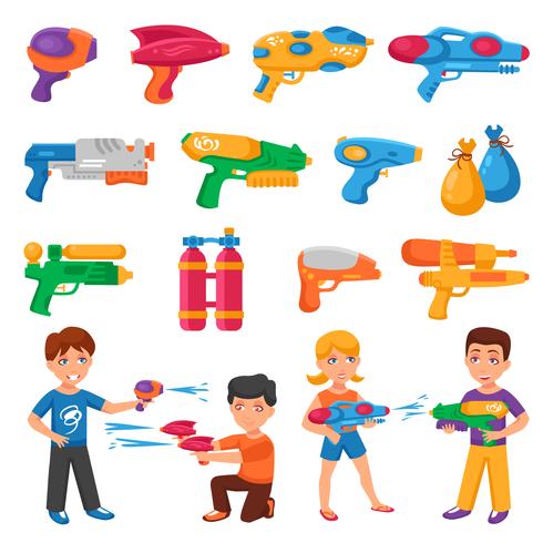 Water Pistols Set vector