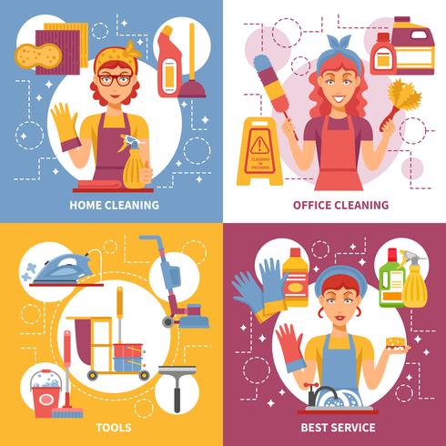 Cleaning Service Design Concept vector