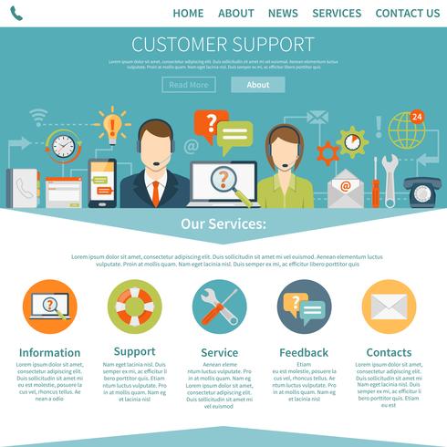  Contact Us Customer Support Page vector