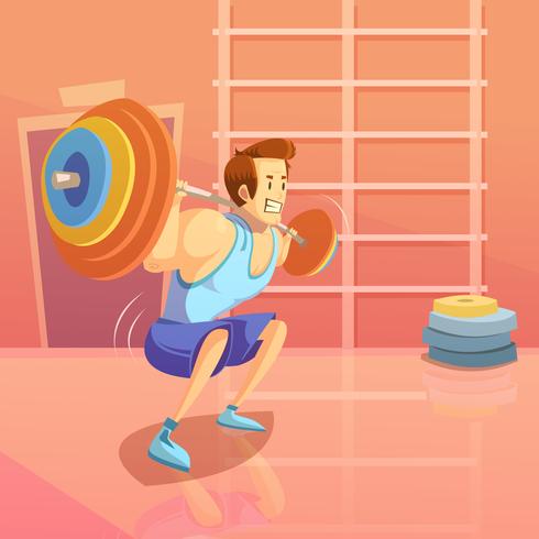 Ilustración de dibujos animados de gimnasio vector