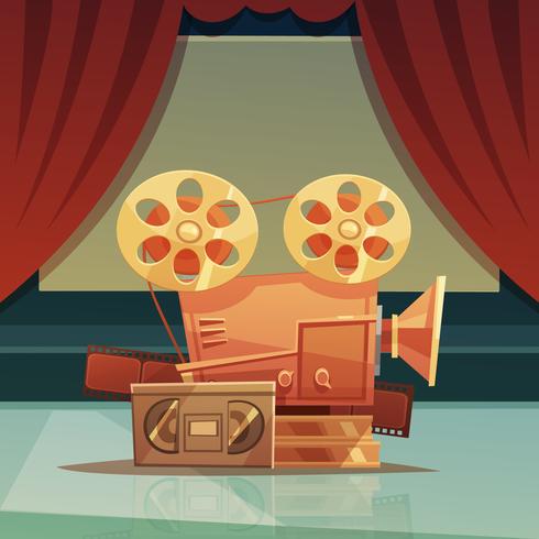 Cinema Retro Cartoon Illustration  vector