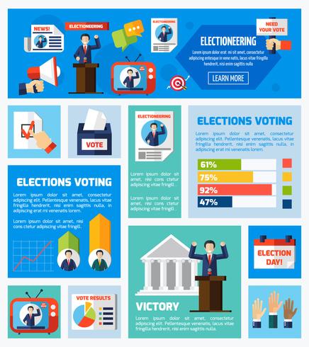 Elecciones y votaciones planas de cobro vector