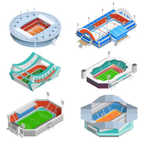 Stadium Icons Set  vector