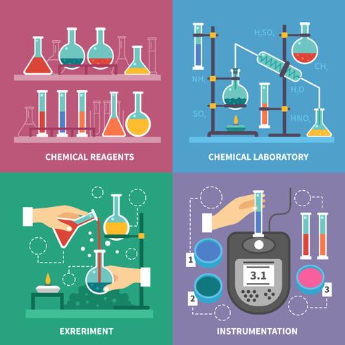 Concepto de laboratorio químico vector