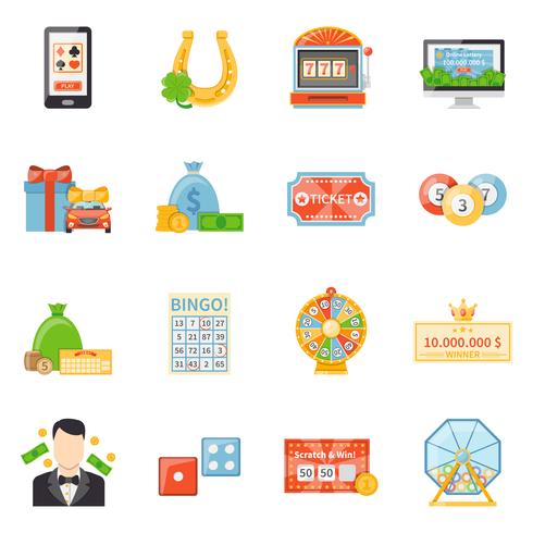 Lottery And Jackpot Decorative Icons    vector