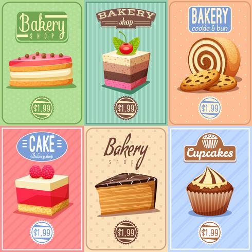 Mini Posters de Tortas y Dulces vector