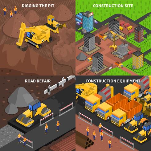 Concepto de construcción general isometría vector