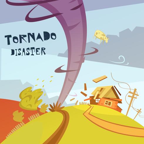 Ilustración del desastre del tornado vector