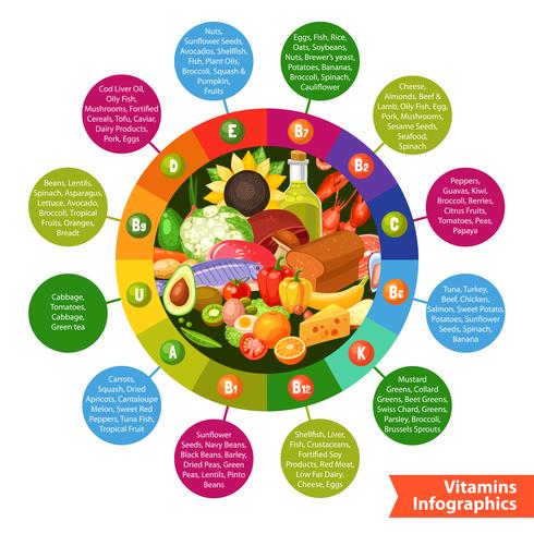 Food Products Vitamin Infographics vector