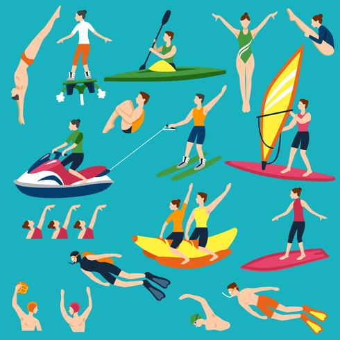 Water Sport And Activities Set vector