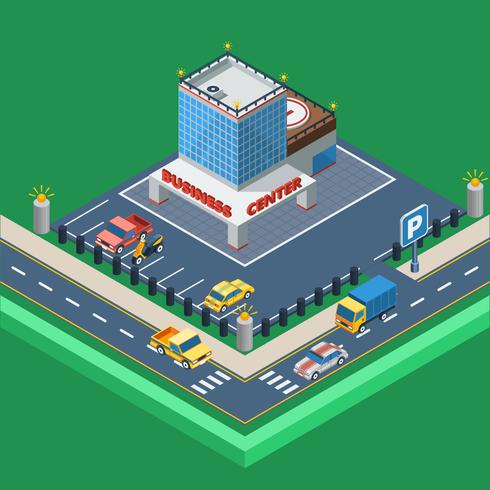 Business Center Isometric Illustration  vector