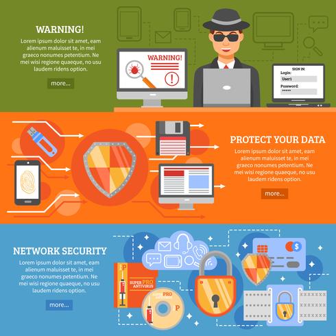 Network Security Banners vector