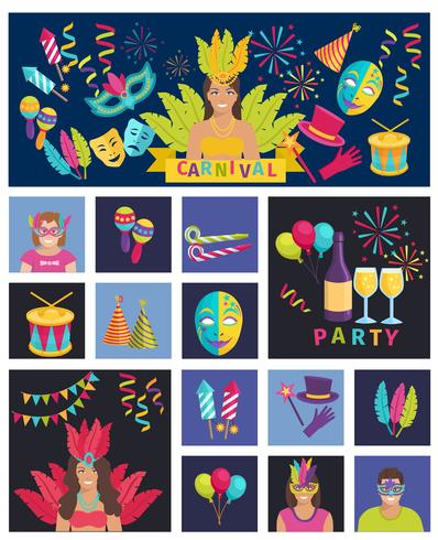 Icono de carnaval plana vector