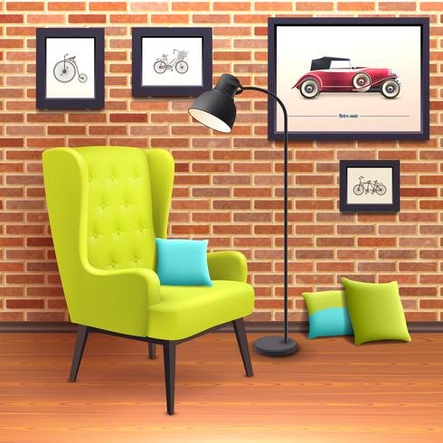 Chair Realistic Interior Poster vector