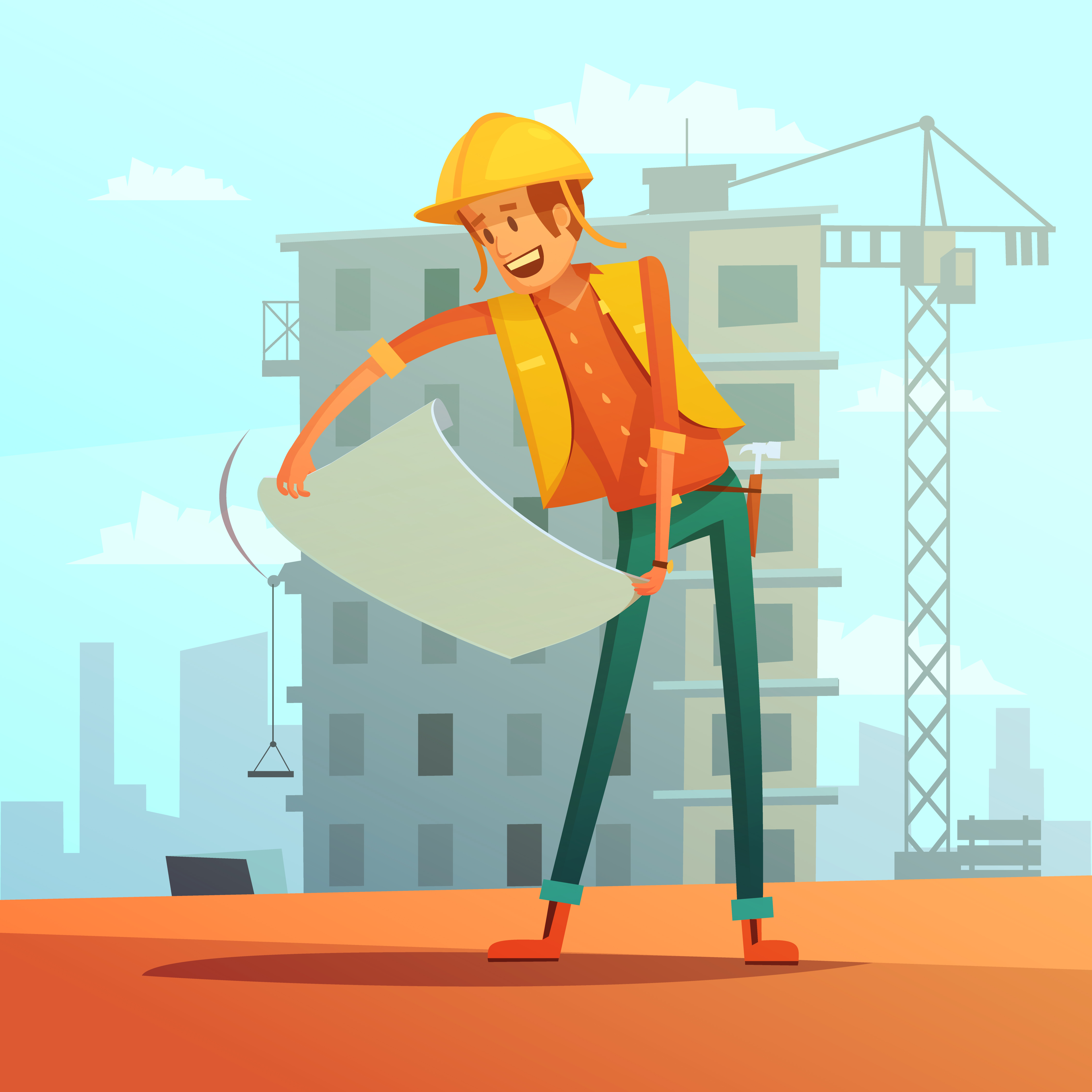 Builder Cartoon Illustration 478373 Vector Art at Vecteezy