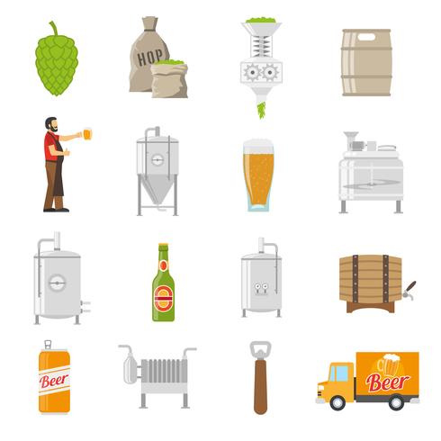 Brewery Icons Set vector