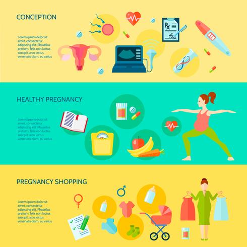 Pregnancy Banners Set  vector