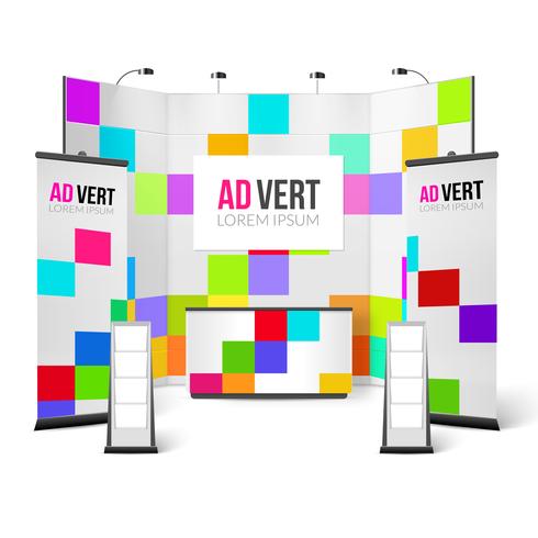 Exhibition Stand Bright Design vector