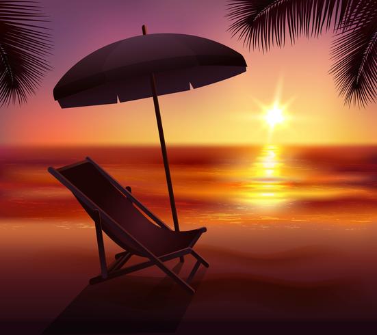 Sunset And Beach Background vector