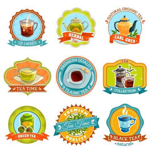 Tea Label Set vector