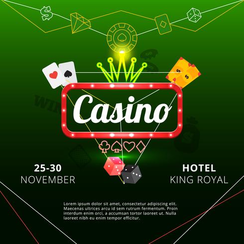 Cartel de invitación de casino vector