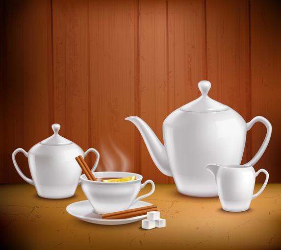 Tea Set Composition vector